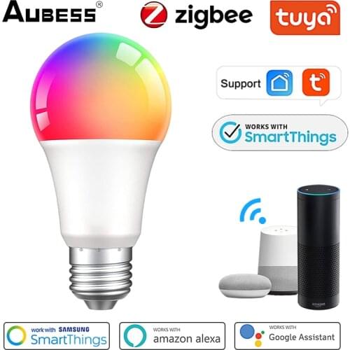 Zigbee Led Bulb E27 E14 B22 10W Smart Spot Light Gu10 RGB+cold Warm White Dimmable Support Alexa Google Tuya Smart Smartthings