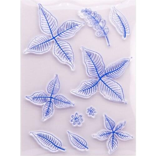 1pc Leaves Transparent Clear Silicone Stamp Seal DIY Scrapbooking Rubber Stamping Coloring Embossing Diary Decor Reusable T1723
