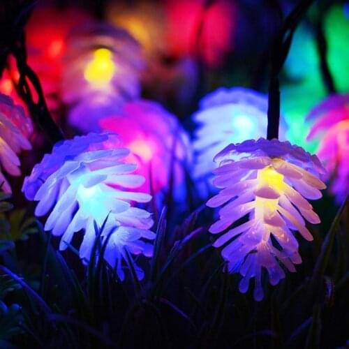 10M Pine Cone Garlands LED Christmas Lights Outdoor Indoor New Year Decoration Garland LED Fairy String Lights Luzes De Navidad