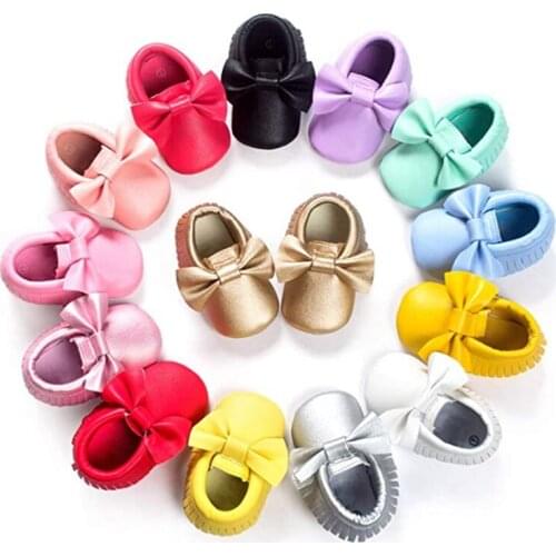 2020New Casual Infant Shoes Baby Girls Sweet Style Bow Tassel Decoration Fashion Casual Soft Sole Prewalker Toddlers Shoes 0-24M