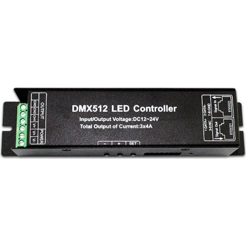 20pcs/lot 3CH 4CH DC12-24V RGB RGBW DMX 512 Controller RGB RGBW LED DMX512 Decoder