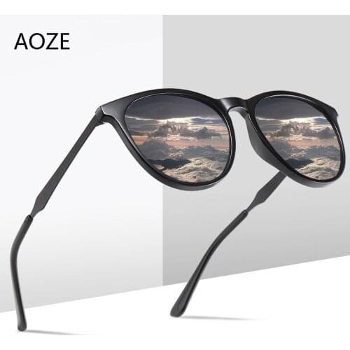 2020 AOZE brand Alloy fashion polarized glasses UV400 male mirror womens sunglasses for men sunglasses