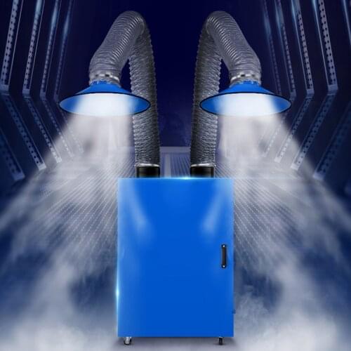 220V / 380V 2.2kw Welding fume purifier Double arm Mobile Industrial laser welding fume purification equipment