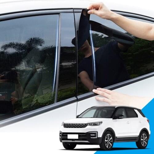 4pcs Car Styling PVC Car Window Pillar Trim Sticker Middle BC Column Stickers External Accessories For CHANGAN CS55 2017-2020