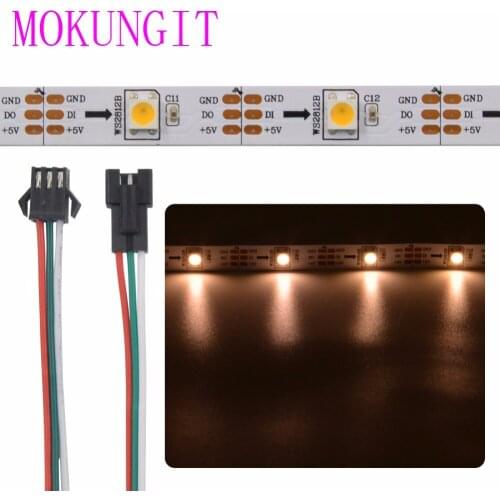 Addressable 5M 30LEDs/m 60LEDs/m DC5V SK6812 WS2812B Warm/Cool WHITE color led pixel strip IP30 IP65 IP67 5050 WHITE Black PCB