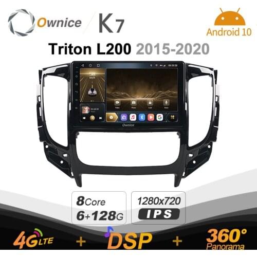 K7 Ownice 6G+128G Android 10.0 Car Radio For Mitsubishi Triton L200 2015 - 2020 Multimedia 4G LTE GPS Navi 360 BT 5.0 Carplay