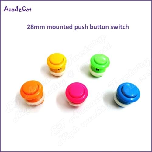 Free shipping 6PCS 28mm mounted push button switch with 2Pin Built-in small microswitch for Arcade game machine for sale
