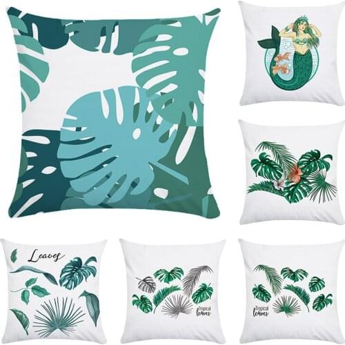 Tropical Palm leaf Cushion Cover LeavesPillow Cases Linen Car Decorative Pillowcase Large floor Sofa Home Throw Pillows CR157
