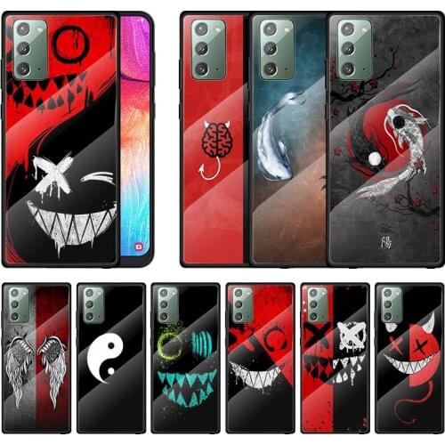Angel Demon Smiley Yin Yang For Samsung Note 20 10 9 8 Ultra Lite Plus A70 A50 A40 A30 A20 A10 Tempered Glass Phone Case
