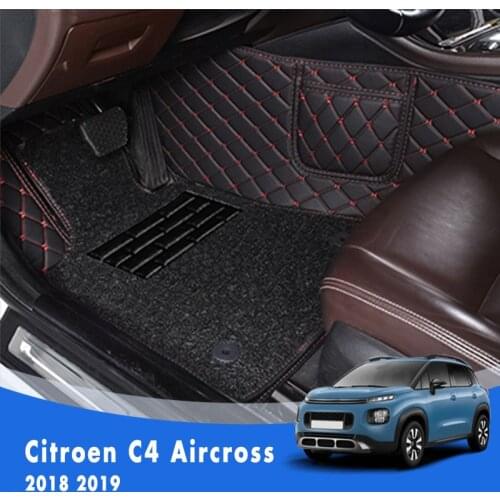 For Citroen C4 Aircross 2019 2018 Luxury Double Layer Wire Loop Car Floor Mats Carpets Auto Interiors Custom Pads For Citro n