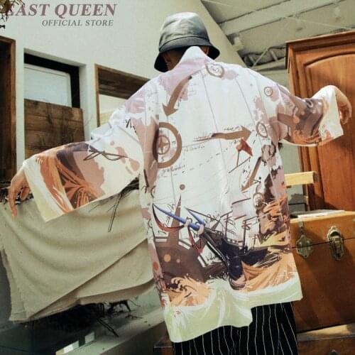 Japanese Streerwear Kimono Cardigan Men Couple Shirt Female Hiphop Summer Sunscreen Blouse Kimonos Cosplay Yukata Haori FF2158