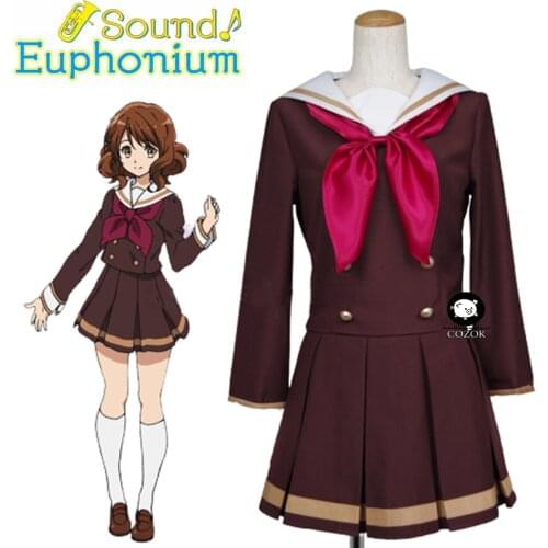 3 Color Sound Euphonium Houmae Kumiko Kitauji Long Sleeve School Uniform Cosplay Costume Free Shipping