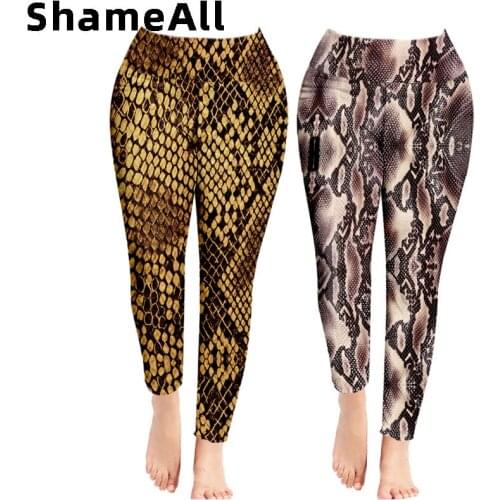 Plus Size Snake Pattern Print Capris Athleisure Leggings 4XL 5XL Women Streetwear High Waist Fall Modern Lady Pants Trousers