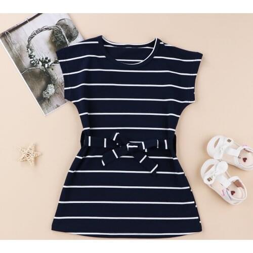 Kids Dresses For Girls Striped Girls Summer Dress Casual Style Dress Girls Summer Toddler Kids Clothes For 1 2 3 4 5 6 Year old