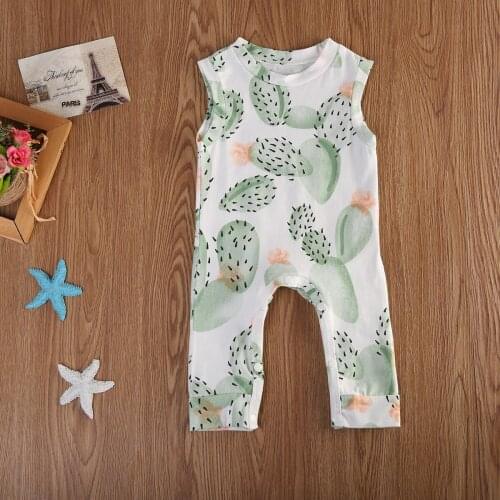 Fashion Baby Cactus Printed One-Piece romper Clothes romper