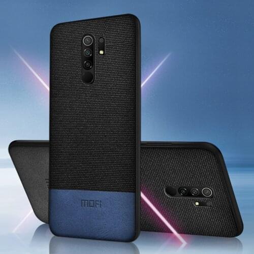 For Redmi 9 Case Shockproof Cover MOFi Original For Redmi 9A Shell Textile Leather Silicone TPU Back Case For Redmi 9C