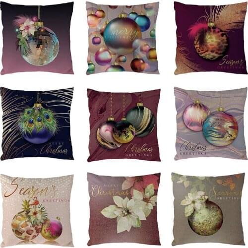 Happy Christmas Pillow Cases Linen Sofa Cushion Cover Home Decor Pillow Case decoration for Sofa Car covers 1658