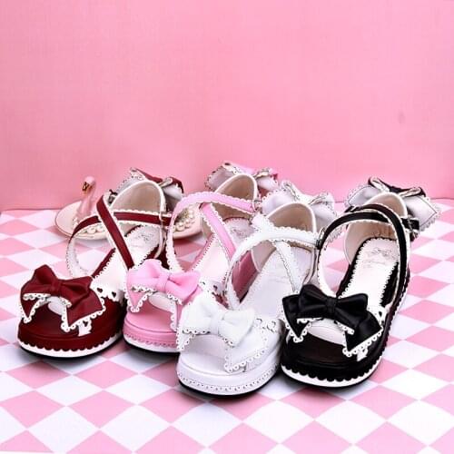 Angel imprint New arrival Square heel lolita sandals sweet lovely women lolita shoes size 35-46 8459
