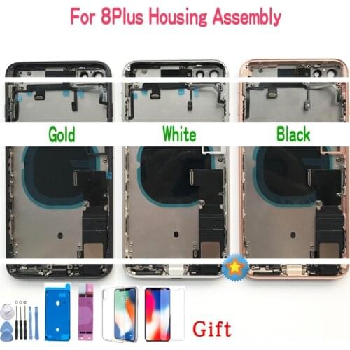 Full Back Cover For iphone 8 8G / 8 Plus Housing Battery Door Middle Chassis Frame Housings Assembly Door Rear with Flex Cable