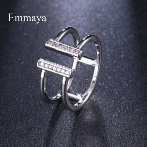 Emmaya Modern Style Cool Ring With Cubic Zircon Ring For Women&Girls Fashion Statement Simple Jewelry In Party First Choice