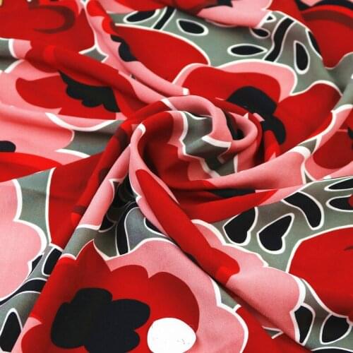 Stretch Double Crepe Satin Digital Printed Fabric Spring Summer Womens Clothing Material Bymeter Cloth for Sewing Home Textile