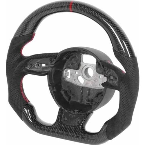 Steering Wheel Hubs Carbon Fiber Steering Wheel Nappa Perforated Leather Fit for Audi B8.5 RS3 RS4 RS5 RS6 RS7 2013-2016 New