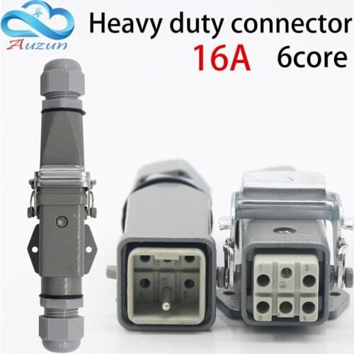Heavy-duty connector 6(5 + 1) 16A 500V HA-005-6is Horizontal cold pressure docking heat flow