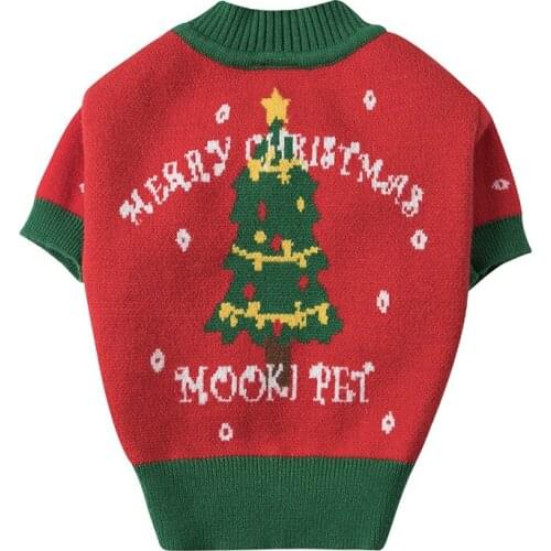 Knitted Dog Cat Sweater Christmas Dog Clothes Warm Winter Dog Coat Santa Pet Sweaters for Small Medium Large Dogs Bulldog