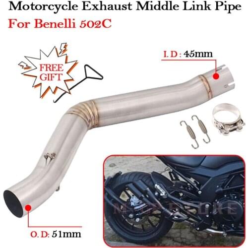 Slip On Moto Escape System Motorcycle Exhaust Middle Link Pipe Stainless Steel Modified For Benelli 502c Eliminator Enhanced