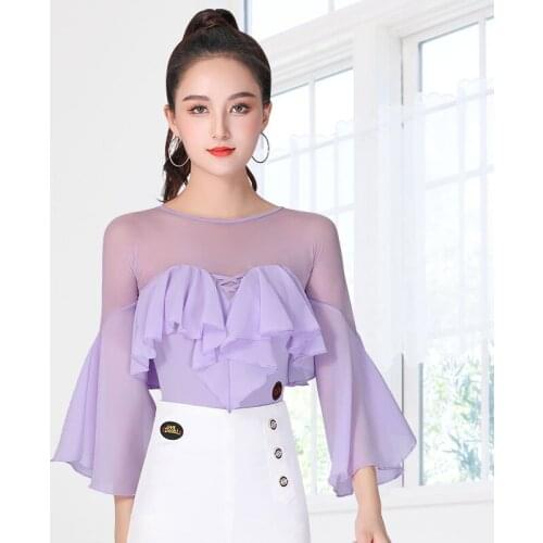 Excellent Quality Latin Dance Leatord Female Sexy Performance Dancing top Ballroom Cha Cha Samba Practice Dance Clothes