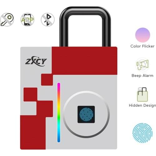 Touch Unlock Fingerprint Padlock Smart AntiTheft Security Lock Portable Keyless Biometric Lock Home Door Cabinet Luggage Locker