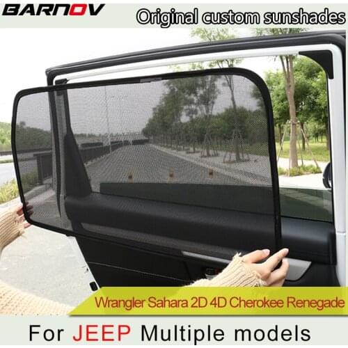 Car Curtain Window SunShades Mesh Shade Blind Original Custom For JEEP Wrangler Sahara 2D 4D Cherokee Renegade Grand Commander