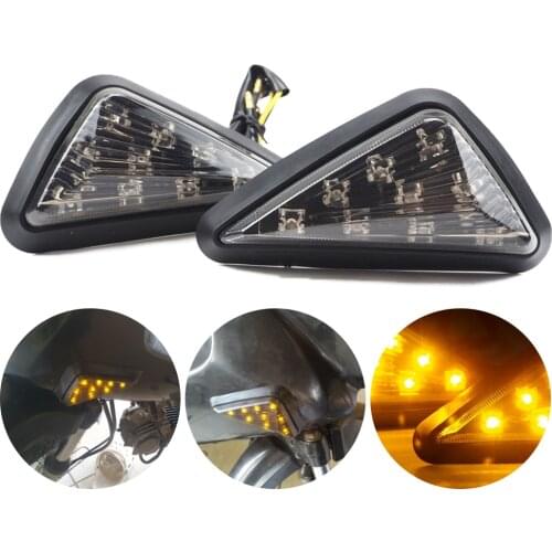2PCS Motorcycle LED Turn Signal Lamps Triangle Amber Moto Piranha Light Flasher 9 LED Turn Light Motorbike Indicators Blinker