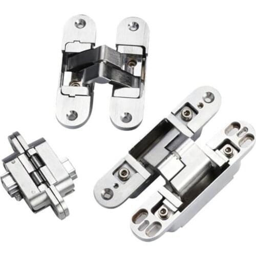 2Pcs 180 degree Concealed Cross Door Hinges Zinc Alloy Invisible Hinge for Gate Door Cupboard Furniture Hardware set