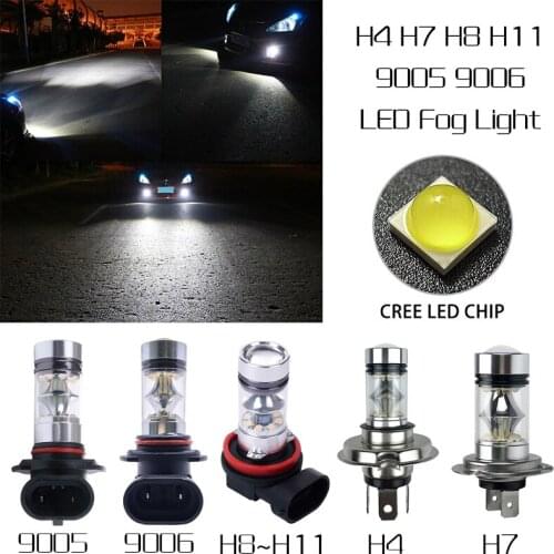 2Pcs High Power Foglight 60W Extremely Bright 6000K COB LED Lights Canbus Bulbs 1000LM DRL H4 H7 H8 H11 9005 9006 Car Styling