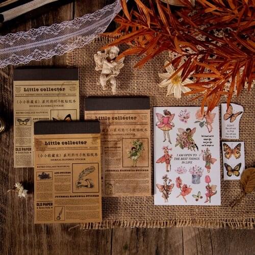 20pcs Vintage Flower Fairy Decorative Stickers Book Scrapbooking Label Diary Stationery Album Retro collector Journal Planner