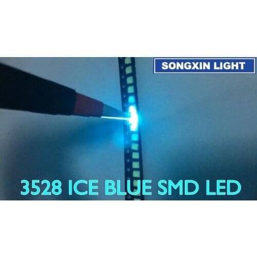 200pcs 3528 ice blue smd led Plcc-2 smd 3528 led 1210 ice blue water clear blue led 3.5*2.8*1.9mm
