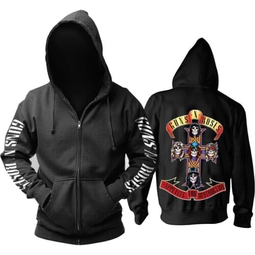 26 designs Guns N Roses Sweatshirt GNR Cotton Rock zipper hoodies shell jacket Guns N' Roses punk hardrock heavy metal sudadera