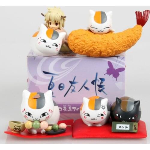4pcs/set Japanese Anime Natsume Yuujinchou Nyanko Sensei Cat teacher PVC Action Figure Model Toys Doll Brinquedos free shipping
