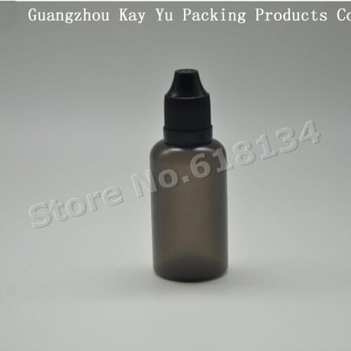 4000pcs/lot black bottle 30ml plastic dropper bottle with childproof cap for liquid medicine