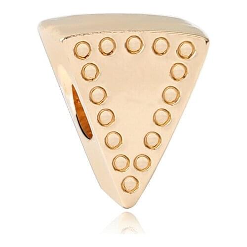 5PCS New Gold Zinc Alloy Triangle Shape Cake Pizza Bead Geometric Charm fit Women DIY Pendant Bracelet Bangles Girl Gifts Bijoux