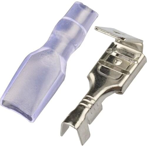 50sets 4.8 Backside spring insulated sheath wiring switch wire connection terminal