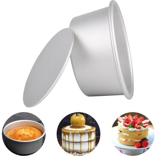6 Inch Aluminium Round Cake Baking Pan Mold Non-stick Removable Bottom Bread Pudding Pastry Mold Bakeware Household