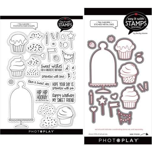 CH 2021New Arrival HEY CUPCAKE Stencils die and stamps for DIY Scrapbooking/photo Album stamps Decorative Embossing DIY