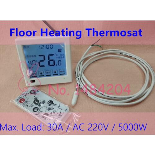 30A LCD Digital Touch Screen Heating Thermostat Weekly Programmable Dual Temperature Control Floor Heating Switch