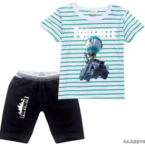 Fortnites Kids Clothing Suits Summer T-Shirt+Short Pants Baby Set Boys Casual Children Clothes Fortnite T Shirt Cool Top