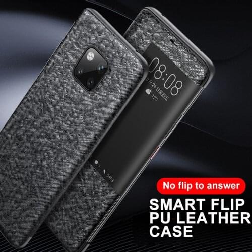 Flip Cover for Huawei Mate 20 Pro Case Smart Touch View Cross texture Flip Leather Case for Mate 20X 10 Pro Protector Case Shell