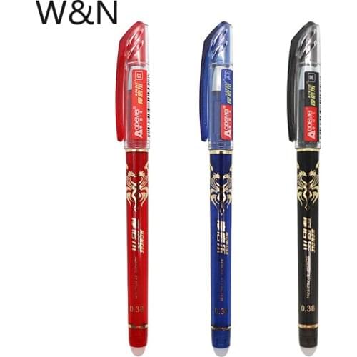 3Pcs/Set Gel Pen 0.38mm Erasable Washable Handle Erasable Pen Refill Rod Blue/Black/Red Ink School Office Writing Supplies Tool