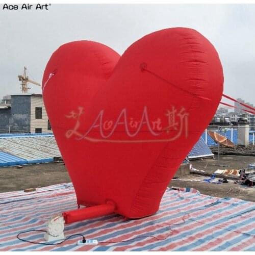 Giant decoration heart balloon inflatable red love heart model standing for love for Valentine and wedding party on wholesale