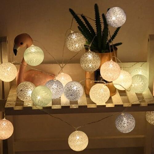 3M Cotton Ball Fairy LED String Light Garland Night Lamp Outdoor Christmas Tree Garden Party Wedding Decoration Night Light